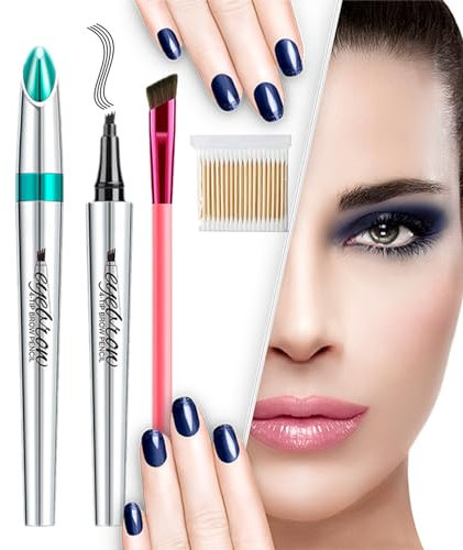 YOUPO 3D Waterproof Microblading Eyebrow Pen 4 Fork Tip Tattoo Pencil, Blapee Eyebrow Pencil (#4 Black)