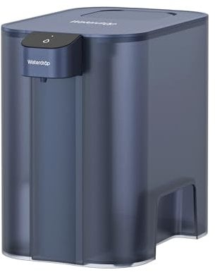 Waterdrop Mega Carafe Filtrante Électrique Avec Filtre de 3 Mois, Système de Filtration d'eau de Comptoir de 6 L, Réduit le Chlore, le Plomb, le Mercure, Réduit les PFAS, 757 Litres, Bleu