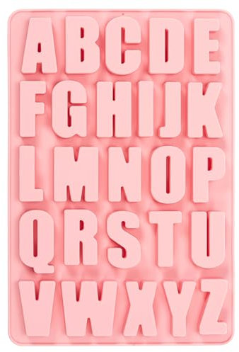 Molde de silicona con letras, alfabeto A-Z, molde de silicona, 26 moldes de silicona, moldes de letras, molde de chocolate, molde para jabón para bricolaje