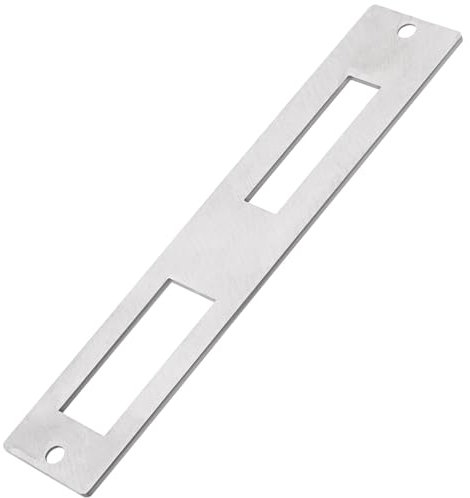 EMSea 1 Stück Flaches Türschließblech Edelstahlplatte 172mm x 33,7mm für Türgriff Riegel Sicherheitsschließbleche Außen- Und Innentür Elektrischer Türöffner Silber (komplett Umschlossen)