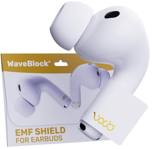 EMF Shield Aufkleber für AirPods 2. / 3. / 4. Generation, 1 Stück | FCC Lab-Tested, USA patentiert, Short Stem Airpods, 5G Wireless Devices, WAVEBLOCK