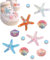 tikono Lot de 12 breloques pour chaussures d'été, breloques de plage pour femme, jolie étoile de mer, coquillage, perles, décoration de chaussures, pour sabots et sandales, Plastique, Pas de gemme