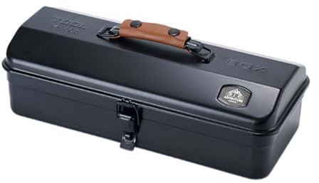 Sharplace Werkzeugkasten aus Metall, Aufbewahrungsbox für Reparaturwerkzeuge mit Griff, tragbarer Werkzeugkoffer-Organizer, Mehrzweck-Werkzeugkoffer für Garagen Zuhause, Schwarz