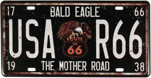 Route 66 Vintage Metallschild Old U.S. Rt. 66 Schild Nummernschild Blechschild Home Shop Garage Bar Pub Wanddekoration