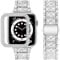 wutwuk Compatible with Apple Watch Straps Women 46mm, Metal Sparkling iWatch band with Bling Case, Replacement Diamond Rhinestone Glitter Wristband for iWatch Series 10-Silver 46mm