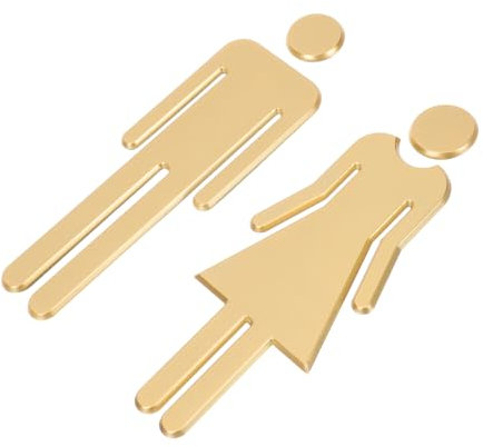 HOOTNEE 2 Pz Insegne da bagno per uomini e donne segno simbolo del bagno cartello porta unisex segni del bagno targhe segnaletiche per bagni cartelli autoadesivi per toilette Acrilico