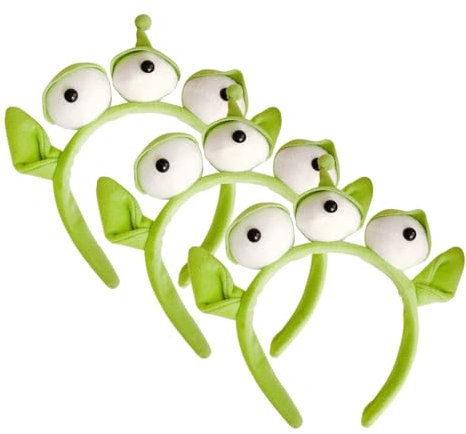 Lot De 3 Bandeaux Alien, Bandeaux À Trois Yeux Pour Enfants, Bandeaux Monstre Pour Enfants, Bandeaux Aux Yeux Verts Pour Enfants, Adaptés Pour Les Fêtes, Les Rassemblements