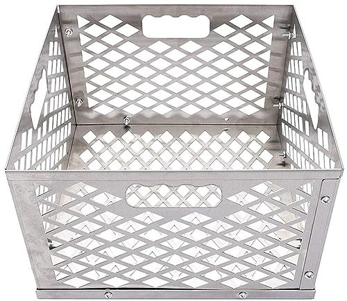 Ptdfjspt 1 PCS Silver 5279338P04 Stainless Steel Offset Smoker Charcoal Firebox Basket Silver Charcoal Basket Firebox Basket