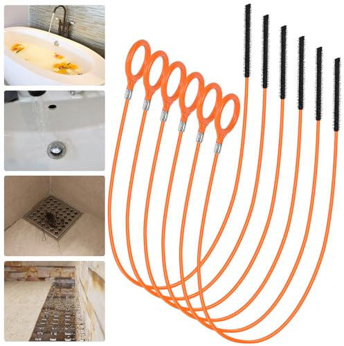 30 Inch Steel Snake Drain Hair Removal Tool, Anti-Break Metal with Nylon Coating Sink Snake, Drain Cleaner Hair Catcher Remover for Shower