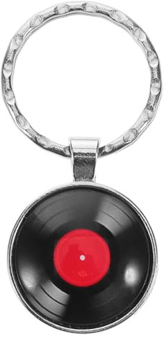 VALICLUD Schlüsselanhänger für Vinyl-Schallplatten, Mini-CD-Schlüsselanhänger, kleine Violine, lustiger Schlüsselanhänger, Musik-Schlüsselanhänger, Autoschlüsselhalter, Vinyl-Schallplatten,
