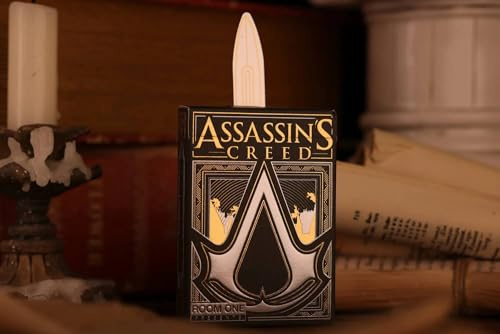 JP GAMES LTD Assassin's Creed Spielkarten: Hidden Blade Deck (schwarz) – Luxus-Deck von Room One Cards, Sammeldeck für Erwachsene, ab 14 Jahren