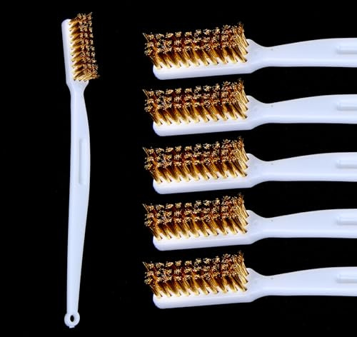 6 Pcs Copper Wire Brush Small Wire Brush for Rust Removal 3D Printer Nozzle Cleaning 3D Printer Cleaner Tool for Cleaning Welding Slag and Rust