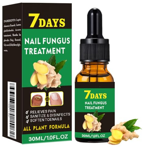 Toenail Fungus Nail Treatment Extra Strength - Ginger Nail Treatmant Nail Support Nail Care,30ML 7 Days Nail Treatmant, Nail Strengthener Ginger Nail Growth Serum For Damaged Nails,