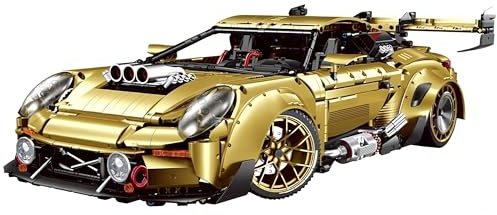 Technik Auto für Porschor GT3 RS, 1:8 Groß Auto Modellbausatz, 3824 Teile MOC Klemmbausteine Rennauto Set, Automodell Sammlerstück Geschenk für Autofans, Keine Originalverpackung