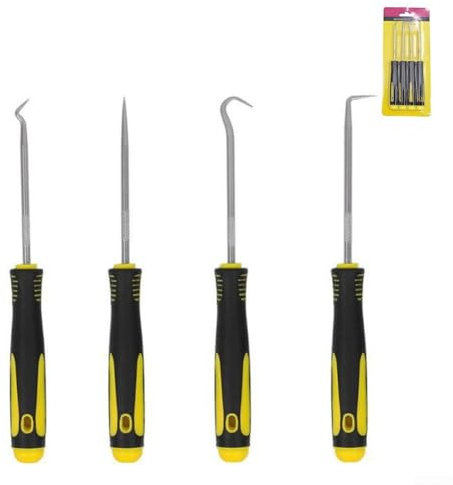 Automotive Pick & Hook Tool Kit 4 Pieces Designed for O Ring and Gasket Removals