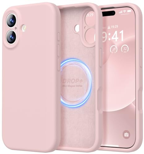 LOVE 3000 Designed for iPhone 17 Case, Premium Silicone [Compatible with Magsafe][Soft Anti-Scratch Microfiber Lining] Shockproof Protective Phone Case for Lanyard 6.3, Chalk Pink