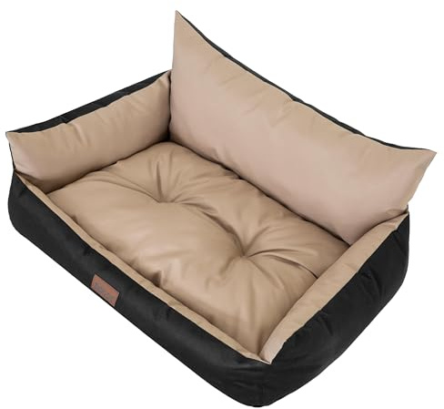 DOGGY Hundebett - Hundekorb für kleine mittelgroße & große Hunde – Haustierbett – Hundesofa – Hundematratze - Tierbett - XXXL 132x106 cm - Beige