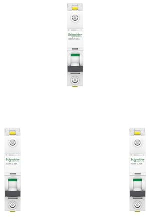 Schneider Electric Leitungsschutzschalter Acti9 iC60N, 1-polig, 20A, C-Charakteristik, Artikelnummer A9F04120, 3 Stück
