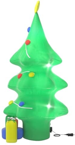 FIVMEN Aufblasbarer Weihnachtsbaum mit Beleuchtung und Geräuscharmes Gebläse 150cm Aufblasbare Weihnachtsfiguren Weihnachtsdeko Zierschmuck für Innen Außen