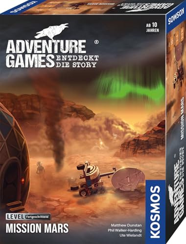 Kosmos Adventure Games - Mission Mars | Entdecke die Geschichte, kooperatives Brettspiel, für 1 bis 4 Spieler, ab 10 Jahren, spannendes Abenteuerspiel (Deutsch)