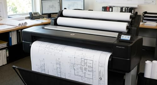 Universal Uncoated Inkjet Bond Paper Roll 90gsm 841mm x 45m-2 Rolls for CAD Plotter Printers, Wide Format Paper for Architectural Drawings, Engineering Plans & Posters