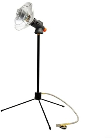 CNANRNANC 1 set di riscaldatori a gas per esterni con altezza regolabile da 50 a 77 cm, base a treppiede in acciaio inox, design da tavolo o verticale, colore nero argento, per campeggio e pesca
