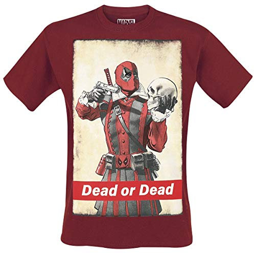 Deadpool Herren T-Shirt, Bordeaux, XL