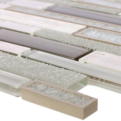 Glas Naturstein Keramik Mosaik Fliese Kozan Grau