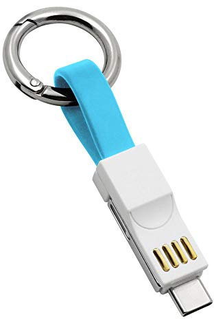 POWER4 Keychain Charger Magnetic Portable Charging Cable Lightning Micro USB Type C 3 in 1 Multi Short Cables for iphone Android