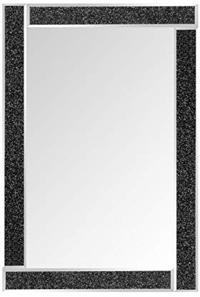 DEENZ silver Glitter black glass wall bling dressing table bed bath room mirror 40x60 Glitter noir mirro shining Mirror