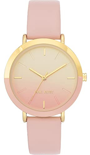 Nine West Women's Strap Watch Pink/Gold
