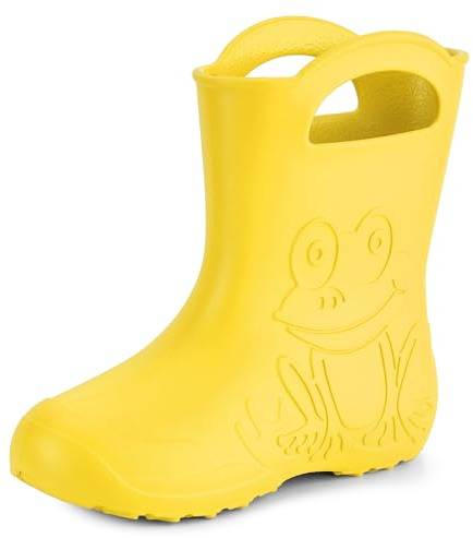Ladeheid Eva Gummistiefel Damen federleichte wasserdichte Damenschuhe Regenschuhe LA-CA-09 (Gelb, 36/37 EU)