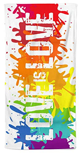 Power Towel das Coole Fitness & Sporthandtuch mit Einer Botschaft | LGBT Gay Lesbian Edition | Größe 50 cm x 100 cm | POWERTOWEL Handtuch Mikrofaser Baumwolle (Love is Love, 70 x 140 cm)