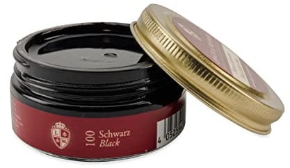 Langer & Messmer feinste Ledercreme zur Glattlederpflege - hochwertige Schuhcreme für die Schuhpflege 50ml | Für alle Glattlederschuhe geeignet | Schwarz