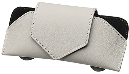 ihreesy Auto Sonnenbrillenhalter,Universal PU Leder Auto Brillenetui Brillenhalter Auto Brillenhalterung Brillenbox Brillenfach Brillen Aufbewahrungsbox Auto Innenraum Zubehör,Grau