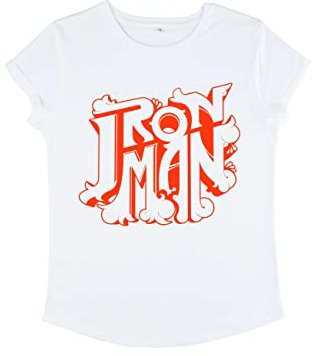 Marvel Avengers - Decor IronMan Logo Women's Rolled-sleeve White XL