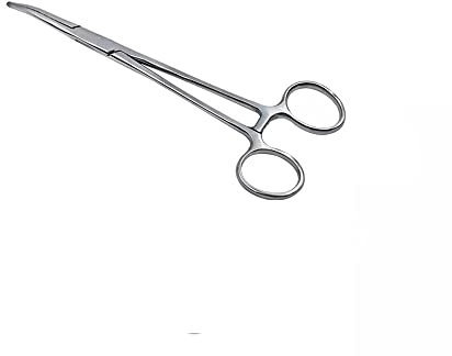 Gebogene hämostatische Pinzette aus Edelstahl, 14cm Angelzange Pinzette für Angelhaken, Tierzupfen, Mundreinigung