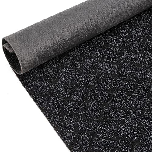 ANRO Schmutzfangmatte Flur Läufer Schmutzfangläufer Fußmatte Teppichläufer Flurteppich Türmatte Meterware Melbourne Schwarz 160x100cm