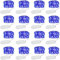 Grezea 16 Pack Blue Fairy Lights Battery Operated, 10ft 30 Led Mason Jar Lights, Waterproof Firefly Lights, Silver Wire Mini String Lights for Crafts Bottle Vase CenterPcs Flower Garland Party Decor