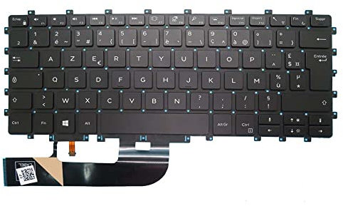 RTDPART Clavier d'ordinateur Portable pour Dell XPS 15 9575 2-in-1 Precision 5530 2-in-1 0F08G2 F08G2 PK132471A17 NSK-EPABC 0F Français FR Noir avec rétro-éclairé Nouveau