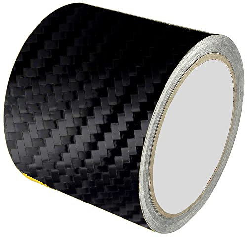 INDIGOS UG - Zierstreifen 10m x 80mm - Carbon glänzend - Auto Motorrad Boot Modellbau - Dekorstreifen Seitenstreifen Klebestreifen - Tuning - Car Wrapping Autofolie Zierleisten