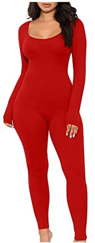 Sommer Elegant Jumpsuit Sommer Sport Jumpsuit Damen Jumpsuits FüR Damen Elegant Hochzeit Jumpsuit Damen Elegant Jumpsuit Sommer Damen Damen Overall Arbeitsoverall Damen 01-Rot M H2980