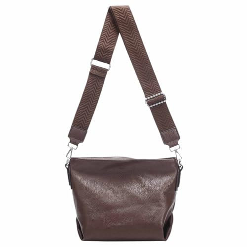 Damen Tasche Shopper Hobo Bags Crossbody Schultertasche Umhängetasche Handtasche Gürteltasche Crossover Kunst Leder Schokobraun