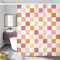 LIGHTINHOME Duschvorhang, kariert, 152 x 183 cm, Vintage, 2000er, 70er Jahre, abstrakt, niedlich, ästhetisch, modern, Hippie, groovig, Badezimmer-Dekor, Stoff, wasserdicht, Polyester, mit Haken
