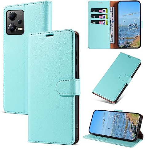 KKEIKO Hülle Kompatibel mit Xiaomi Redmi Note 12 Pro 5G, Magnet Klappbar Handyhülle mit Kartenfach, PU Leder Stoßfest Schutzhülle für Redmi Note 12 Pro 5G, Grün