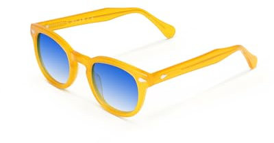 Lunettes de soleil style Moscot XLAB 8004, 50 mm, dégradé jaune/bleu clair, unisexe