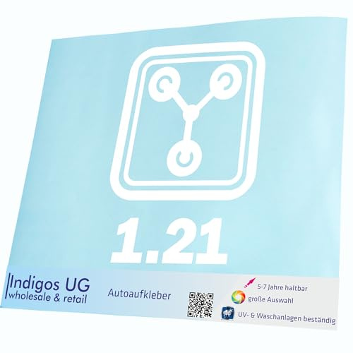 INDIGOS UG Auto Aufkleber Auto - 200x150 mm - Flux Jan 21 - weiß - Selbstklebender Sticker für Auto, Fenster, Bus oder LKW - UV-beständig & wetterfest