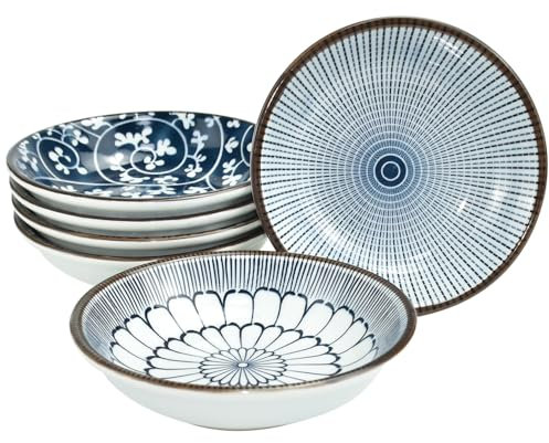 CAREDGO 6 Stück Dipschälchen Saucenschälchen Mini Dip Schälchen Gewürzschalen Klein Tapas Schalen Set Marmeladenschälchen Dipschalen Porzellan Snackschalen Keramikschale für Sauce Soja Sushi Snack