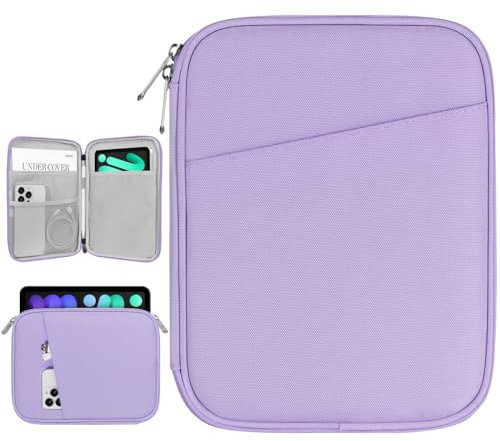 Dadanism 8-9 Zoll Tablet Sleeve Tasche Kompatibel mit iPad mini 7/6 8,3 2024/2021, iPad mini 5/4/3/2/1 7,9, Galaxy Tab A7 Lite 8,7 2021/Tab A 8,0, Tab M8 (4/3/2) 8, Tab M9 9 2023, Grauviolett
