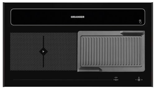 Oranier Kochfeld 90 cm Induktion KFL 2094 Kochfeldabzug - Flächen-Induktionskochfeld Abluft-Umluft & Grillplatte gerillt & schwarzen Seitenleisten
